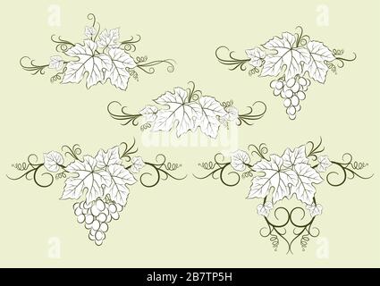 Set of Grape Labels Stock Vector