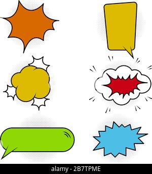 Set dialog blank template pop art comic text Stock Vector Image & Art ...