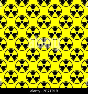 Radioactivity emblem danger power icon background black yellow Stock Vector