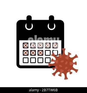 incubation period virus in red calendar vector illustration EPS10 Stock Vector