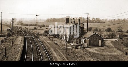 The former Barton Hill railway station (near Barton le Willows, North Yorkshire). Though the station and platform no longer exist as they were, the line is still intact from Scarborough to Whitby. Stock Photo