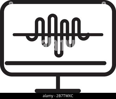 Monitor music equalizer icon, outline style Stock Vector Image & Art ...