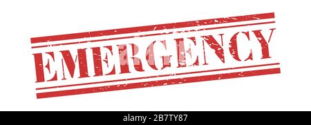 Emergency stamp. Vector banner distressed. Emergency vintage grunge sign in red ink. Stock Vector