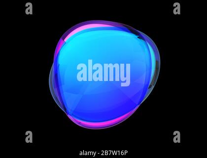 Abstract 3d render, colored bubble shape, modern background design Stock Photo