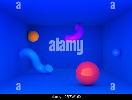 Abstract 3d render, minimalistic background, modern graphic design Stock Photo