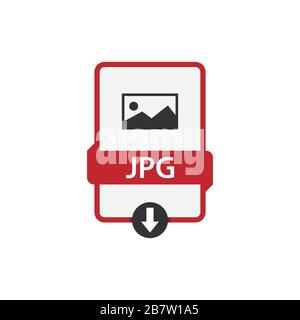 JPG download file format vector image. JPG file icon flat design graphic vector Stock Vector