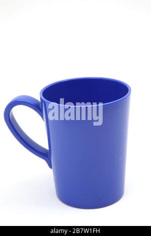Indigo Plastic Coffee Mug Stock Photo