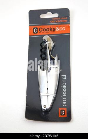 Cook & Co Stainless Steel Corkscrew Stock Photo