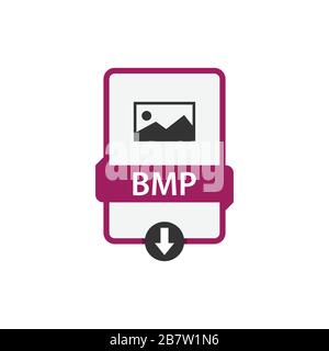 BMP download file format vector image. BMP file icon flat design graphic vector Stock Vector