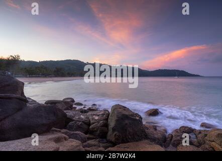 Kata Noi Beach at sunrise, Phuket, Thailand Stock Photo