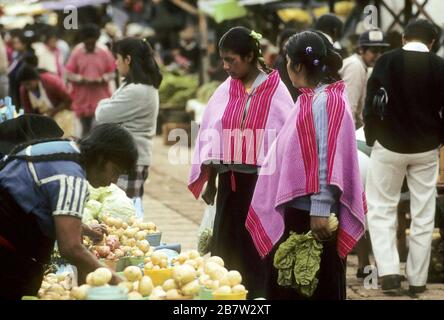 San Cristobal de las Casas, Chiapas, Mexico:  El Mercado market area, Mexican Indians shopping. ©Bob Daemmrich Stock Photo