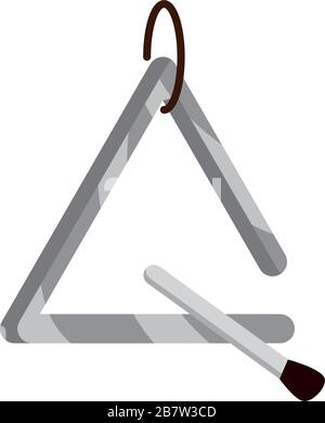triangle and stick musical instrument vector illustration isolated icon Stock Vector