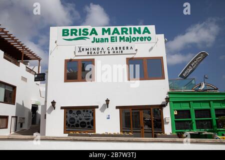 Beauty and hair salon in Playa Blanca, Lanzarote, Canary Islands Stock Photo