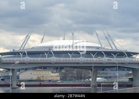 April 29, 2018, St. Petersburg, Russia. Krestovsky Stadium, known as Gazprom Arena in St. Petersburg. Stock Photo