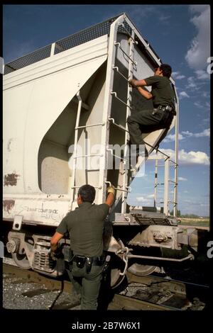 U.S. Border Patrol agents at the Laredo North Station in Texas arrest a ...
