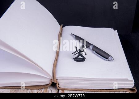 Diary without content with chimney sweep with chimney Stock Photo