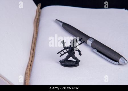 Diary without content with chimney sweep with chimney Stock Photo