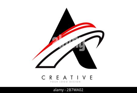 G letter logo with Black and Red Monogram Swashes Design Vector ...