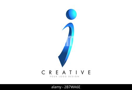 Creative S letter logo with Blue 3D bright Swashes. Blue Swoosh