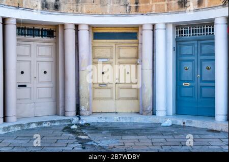 Doors spotted in Valletta, Malta Stock Photo