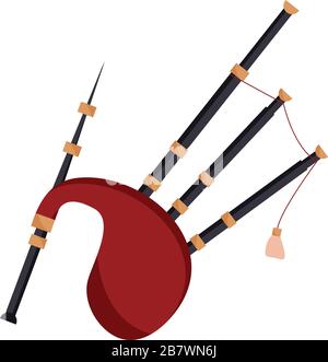 bagpipes wind musical instrument vector illustration isolated icon Stock Vector