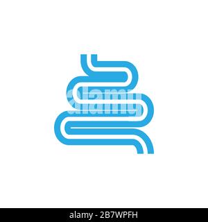 Intestine vector icon on white background - Vector Stock Vector