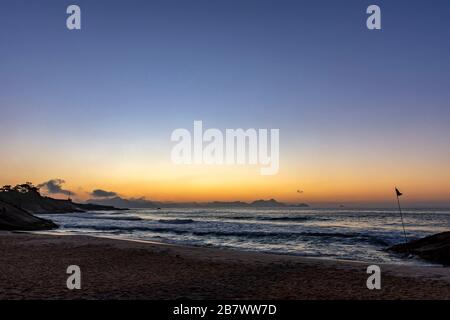 Late night at Devil's Beach in Ipanema in Rio de Janeiro during the summer Stock Photo