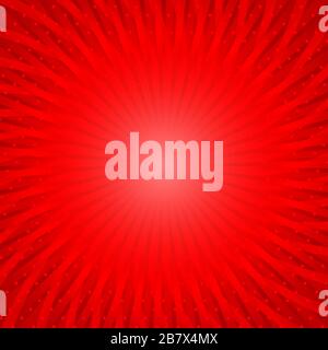 Red vintage background. Comics rays with halftone. Vector illustration Stock Vector