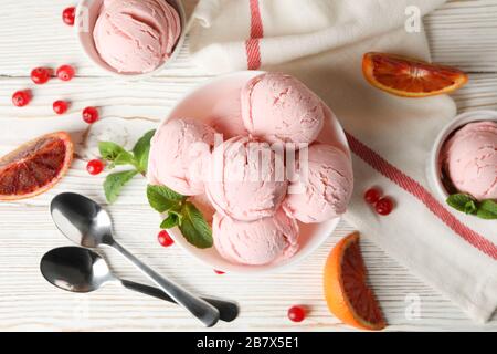 https://l450v.alamy.com/450v/2b7x5e1/bowls-with-ice-cream-balls-on-white-wooden-table-top-view-2b7x5e1.jpg