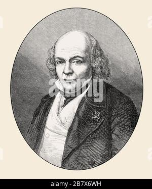 Pierre-Jean de Béranger, 1780 - 1857, a prolific French poet and chansonnier,