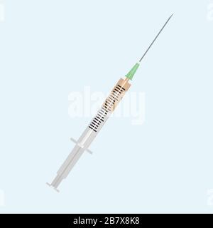 Syringe with needle and medicine Stock Vector