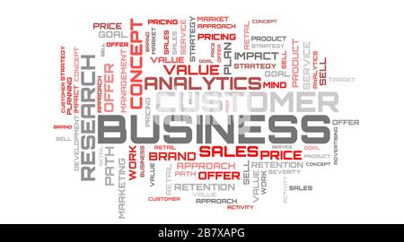 Business red word collage on white background Stock Photo