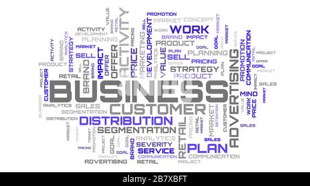 Word collage on white background. Beautiful blue business art wallpaper Stock Photo