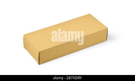 Closed the brown box on a white background with clipping path Stock Photo