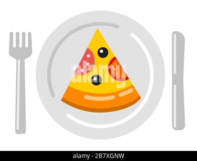 illustration of the slice of pizza salami icon Stock Vector