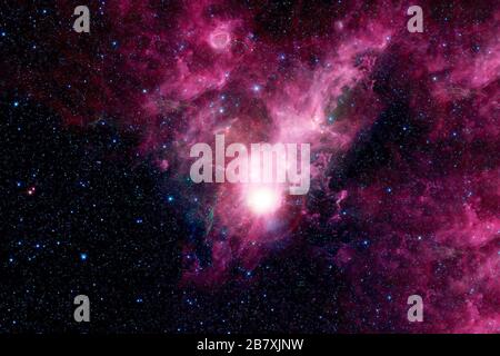 Beautiful pink nebula in deep space. Elements of this image were ...