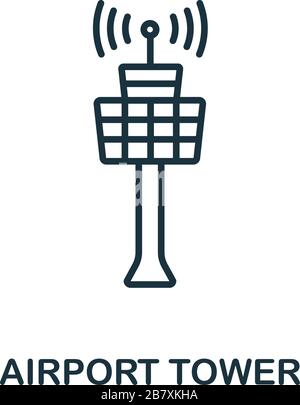 Airport Tower icon from airport collection. Simple line Airport Tower icon for templates, web design and infographics Stock Vector
