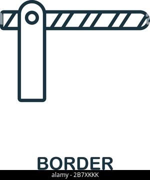 Border icon from airport collection. Simple line Border icon for templates, web design and infographics Stock Vector