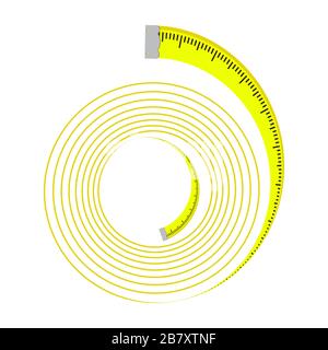 Hand Holding Roulette Construction Tool. Industrial Measure Tape Icon Isolated on White Background Stock Vector