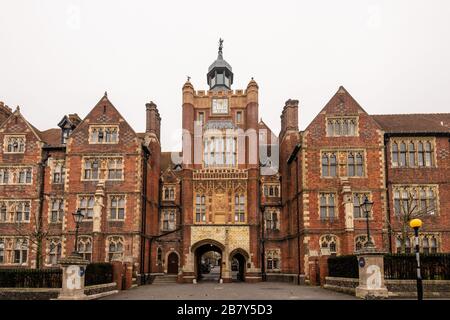 Brighton College, an independent, co-educational boarding and day school for boys and girls, Main entrance The Lodge, Brighton East Sussex Stock Photo