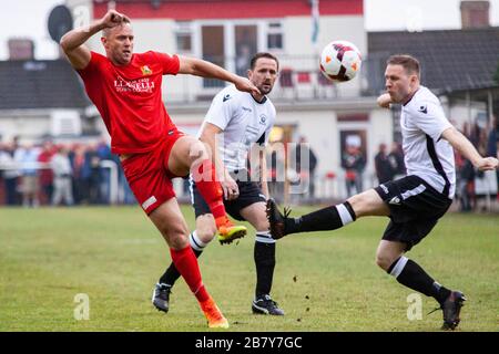 Llanelli Town v Bridgend St at Briton Ferry in the Welsh League Cup Final on the 12th May 2017. Lewis Mitchell/YCPD. Stock Photo