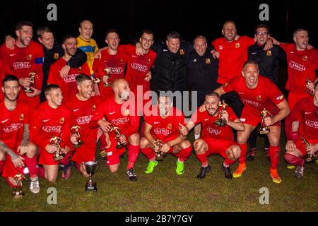 Llanelli Town v Bridgend St at Briton Ferry in the Welsh League Cup Final on the 12th May 2017. Lewis Mitchell/YCPD. Stock Photo