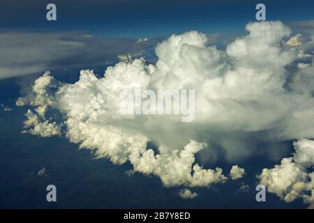 White clouds in the sky, aerial view Stock Photo