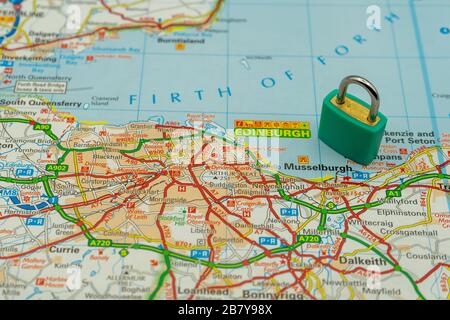 Road Map of Edinburgh, Scotland Stock Photo - Alamy