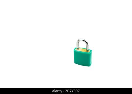 a locked padlock isolated on a white background Stock Photo