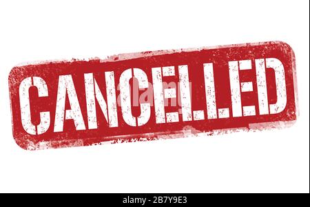 Cancelled sign or stamp on white background, vector illustration Stock Vector