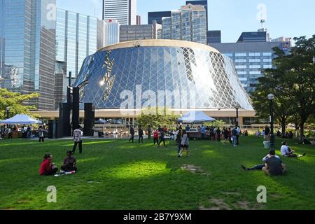 Leisure infront Roy Thomsons Music hall In Toronto, Canada Stock Photo