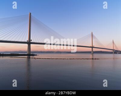 dh St Margarets Crossing RIVER FORTH FORTH BRIDGE Scottish road bridge across river Forth Scotland dusk