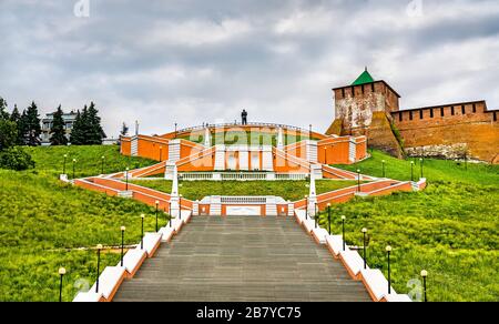 Chkalov Stairs in Nizhny Novgorod, Russia Stock Photo