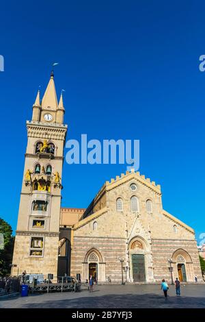 Duomo di Messina (or Messina Cathedral) is a Roman Catholic cathedral located in Messina city, Sicily, Italy Stock Photo